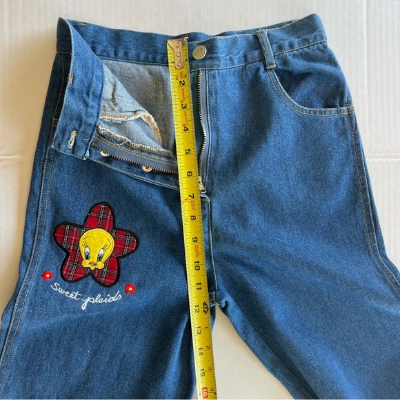 Vintage Looney Tunes High Rise Flared Girl Jeans Size 10 Tweedy Bird - Picture 14 of 16